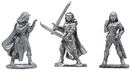 IRON WIND METALS 3 Piece Female Adventurers Set - 100% Lead-Free Pewter - Classic Fantasy Miniatures for 28mm Table Top Games - Made in USA - RAL Partha Miniatures