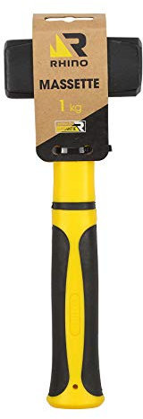 Rhino - Mazo de 1 kg con mango irrompible (trimateria), peso 1 kg, 5 años de garantía - Herramienta de impacto o percusión utilizada por los masones - Varios tamaños