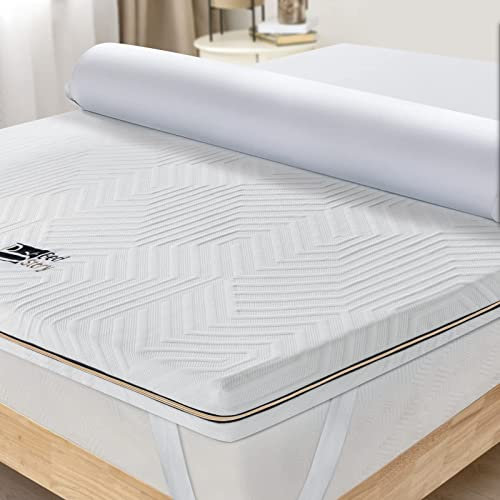 Topper Memory Foam 80x190x5cm, Bedstory Topper Matrimoniale con Infuso di Gel/Carbone di bambù/Tè Verde/Ioni di Rame, Correttore Materasso Matrimoniale con Rivestimento Rimovibile e Lavabile