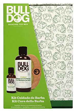 Bulldog Skincare For Men - Confezione Regalo Beardcare Kit - Contiene 1 Olio da Barba, 1 Shampoo 2in1 da Barba e 1 Pettine da Barba
