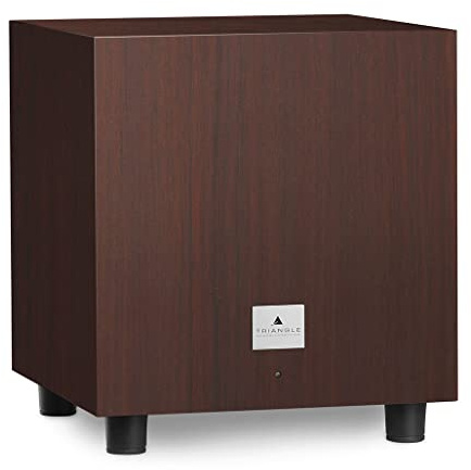 Triangle – Caisson de Basse Tales 340 avec Amplificateur 200W – Bass Reflex - Haut-Parleur 25 cm – Entrées RCA/LFE - Polyvalent Musique et Home-Cinéma - 342 x 383 x 357 mm - Noyer