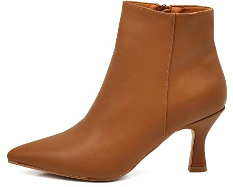 IF Mode Bottines Bottes Bottines Pointu Chaussures Femme Avec Talon MP413, 413 Cuir, 39 EU