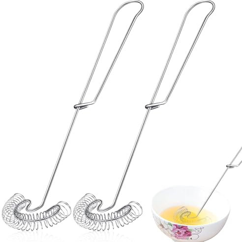 Frusta,2 Pz Frusta a Spirale in Acciaio Inox,Frusta in Acciaio Inossidabile,Frusta A Mano Piccola Frusta Manuale Miscelatore,Frusta Cucina Mano per la Miscelazione,l'agitazione e Il Battito