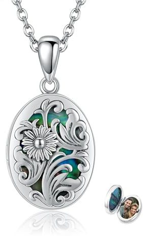 YAFEINI Livets träd medaljong halsband 925 sterling silver familjens livets träd balone/mor till pärla medaljong halsband som håller bilder för kvinnor smycken, Medium, Metall, Ingen ädelsten