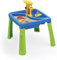 DOLU Sand and Water Table 3 in 1 Creativity Toy For Children From 24 Months Garden Toys Play Tray Activity Table Water Play Table Sandbox - Blue/Green