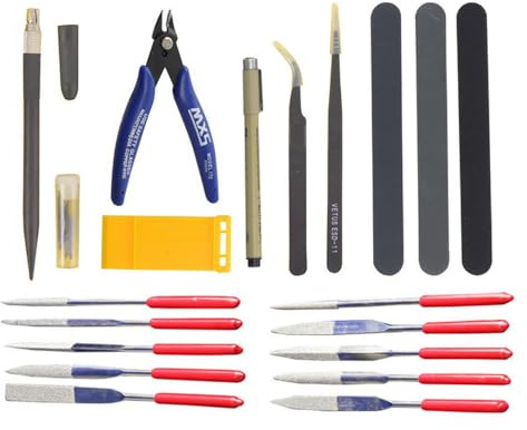 19PCS Model Making Tools Kit, Novice Basic Modeling Tool Kit, Basic Tools Craft Set, Hobby Building Tools Kit, Craft Set Gundam Model Tools for Gundam Car Model Building Repairing and Fixing