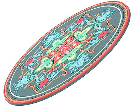 GLSTOY Tappetino Arrotondato Per Ciotola Sonora Da Meditazione in Pvc Ricamo Floreale, Cuscino Leggero e Resistente Per Uso Buddista, Decorazione e Trasporto Pratico Per Pratiche Meditative