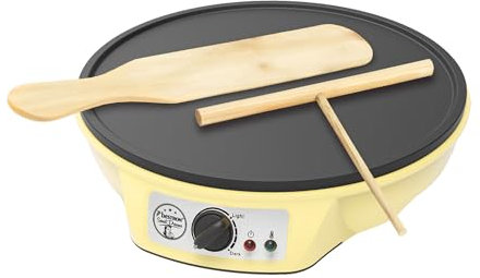 Bestron ASW602BS Crepe Maker, Alloy Steel, Yellow
