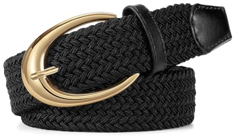 WERFORU flätat bälte stretchbälte dam tygbälte för kvinnor män unisex elastiskt bälte för jeansbyxor