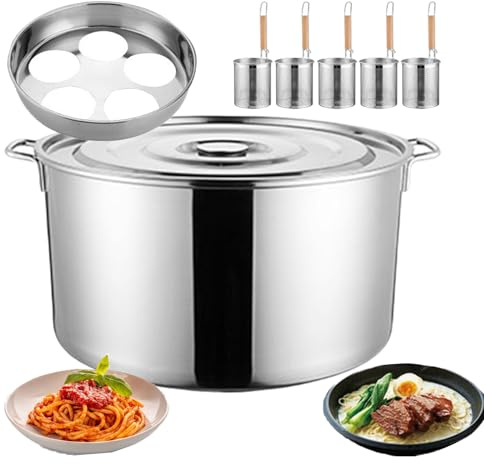 Ollas para Pasta de 5 Agujeros y cocedor de Fideos | Utensilios de Cocina Multiusos para Pasta con 5 coladores | Máquina Manual para cocinar Espaguetis en Carretera