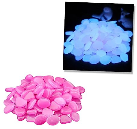 Parliky 100piezas Piedra Luminosa Guijarro Adoquín Brillan La Oscuridad Para Pecera Decoración De Jardín Patio