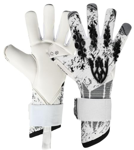 Keeperking Torwarthandschuhe für Erwachsene Junior Herren Unisex Fußball Profi Handschuhe Innennaht Großartiger Grip 4mm Fester Sitz Diverse Größe und Farben