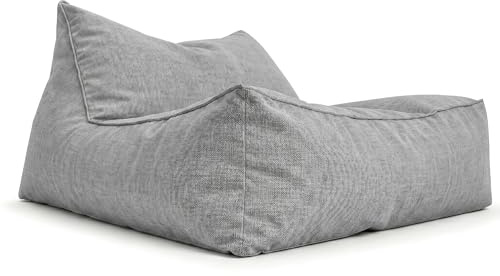 Aiire Puff Exterior Jardín Moderno - Sillón Puf con Relleno Incluido para Piscina, Terraza o Salón - Tejido Premium Resistente al Agua y Rayos UV - Bean Bag Chair de Lujo XXL Beige