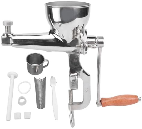 Brrnoo Rostfritt Stål Manuell Vetegräsjuicer 304 Livsmedelskvalitet med Skrivbordsklämma för Vetegräs Grönsaker Frukt Ingefära Apelsin Granatäpple Selleri