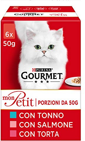 Purina Gourmet Mon Petit Intense Cibo Umido per Gatti con Tonno, Salmone e Trota, 48 buste da 50g