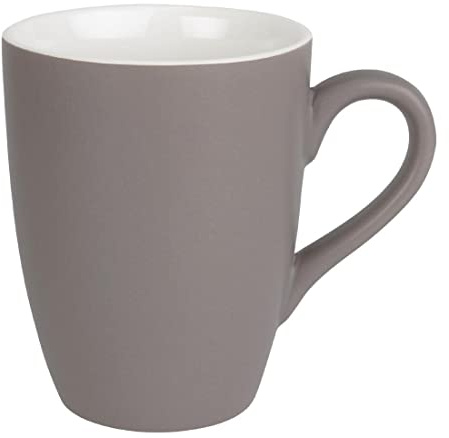 Olympia Pastel Coffee Cups Grey 340ml (6 Pack) - Porcelain Hot Drink Mugs, Oven, Microwave and Dishwasher Safe CS041