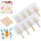2PCS 4 Cavities Popsicle Mould with 16pcs Wooden Sticks, Silicone Ice Lolly Moulds, Ice Cream Moulds Homemade Popsicle Ice Pop Maker BPA Free Ice Pop Moulds for Kids Summer DIY Ice Cream