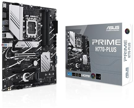 ASUS Prime H770-PLUS Gaming Mainboard Sockel Intel LGA 1700 (Intel H770, ATX, DDR5 Speicher, 3X PCIe 4.0 M.2, Thunderbolt 4, Aura Sync)