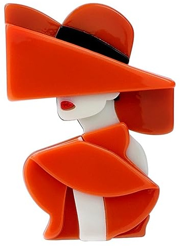 YAHOYA Acrilico Grande Cappello Elegante Signora Spille per Le Donne 2 Colori Ragazza Moderna Figura Partito Ufficio Spilla Spilla Regali Accessori Vintage