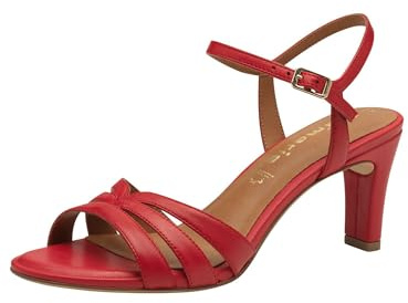 Tamaris Sandales à Talons pour Femme 1-28333-44 - en Cuir Rouge - Taille 39 EU, Cuir Rouge., 39 EU