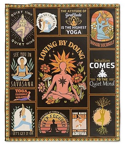 IQOPPEDR Yoga-Decke, weiche, leichte Flanelldecke, Geschenk für Frauen, Kleinkinder, Überwurf für Bett, Sofa, Reisen, 203,2 x 152,4 cm, L für Erwachsene