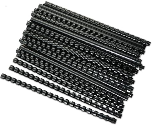 DASBET 100PCS Plastic Binding Combs 21 Ring Comb Binding Spines 13mm (1/2) Diameter Black Binding Combs 95 Sheet Capacity Letter Size for Binding Paper Sheets, Black (1/2)