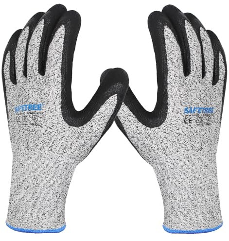 SAFETREE Schnittschutzhandschuhe, HPPE Schnittfeste Handschuhe, für Metzger, Küche, Austernöffnen, Fleischschneiden, Holzschnitzen und Garten (1, 10/XL)