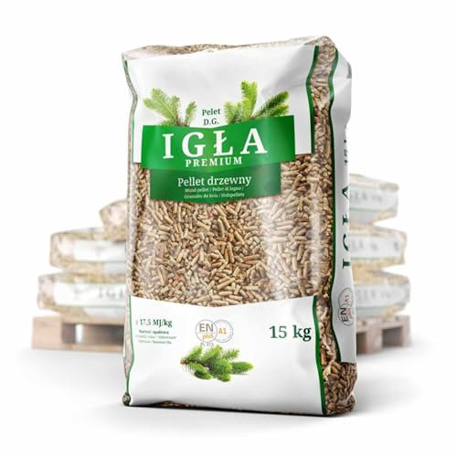 SEELLOO - Pellet di legno di pino da 6 mm, pellet di legno morbido, pellet di legno, per riscaldamento ecologico, 15 kg, confezione da 30 kg