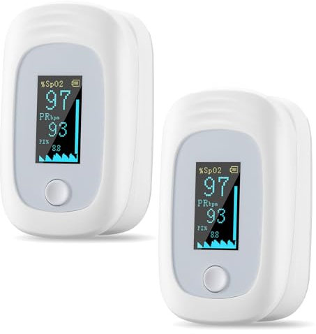 Kompaktes Finger-Messgerät mit SpO₂- und Pulsanzeige, tragbar und ideal für Aktivitäten im Freien oder zu Hause