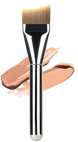 MSQ Foundation Brush, Angled Makeup Brush Ultra Thin Facial Brush Face Mask Brushes for Liquid Foundation, Blending Cream,Mask, Mud, Clay, Charcoal Mixed Mask, DIY