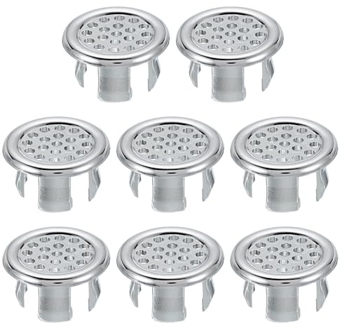PATIKIL Anello Di Troppopieno Lavello, 8 Pezzi Copertura Troppopieno Lavello Inserto Foro Lavello Griglia Tappo Foro Per Bagno Cucina Lavello Lavandino, Argento