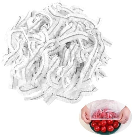 Daryunk 100 Pcs Shrinkable Food Covers, Reusable Elasticated Food Covers Plastic Stretch, for Fruit/Vegetable/Meat/Sandwich Preservation and Food Storage
