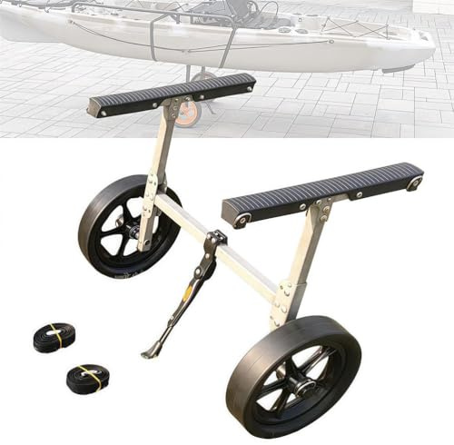 Kayak Cart, Portable Foldable Heavy Duty Dolly for Kayaks, Paddleboards, Jon Boats, 50kg Capacity, Easy Storage Design