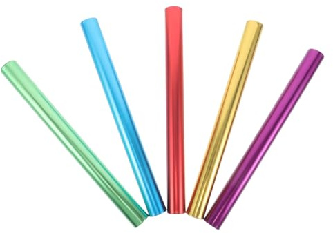 TOYANDONA 5 Piezas Bastones de Relevo de Aluminio para Competición Colores Brillantes Antideslizantes y Ligeros para Carreras Escolares y Deportivas Pista