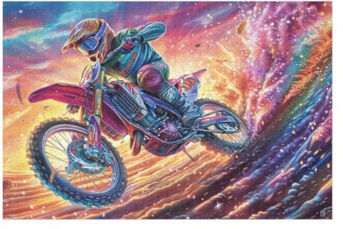 Premium Piloto de Motocross Ola Playa Aventura Salvaje Puzzle 1000 Piezas para Adultos Estimulante Divertido Y Cautivador Ideal para Hobby Y Pasatiempos 1000 PCS（75x50cm）