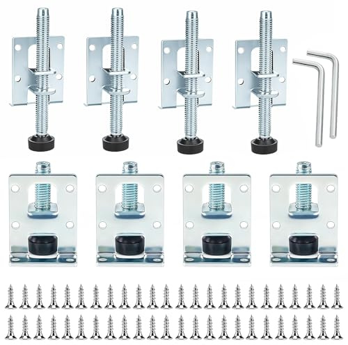 MHYMX Adjustable Furniture Feet, 8Pcs Levelling Feet Metal Furniture Legs Heavy Duty Height Adjustable 55 and 105mm Cabinet Feets with 48 Screws and 2 Allen Key for Furniture Cabinets Shelves