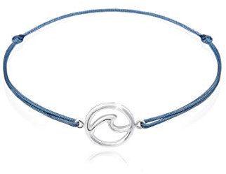 Elli Armband Damen Welle Strand Maritim Nylon Blau Trend in 925 Sterling Silber