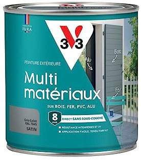 V33 Peinture extérieure Multi-matériaux, Gris galet satin 0,5L