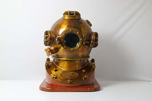 NAUTICAL WAREHOUSE Antik Taucherhelm Marine US Navy Mark V Tiefsee Tauchhelm mit Fuß