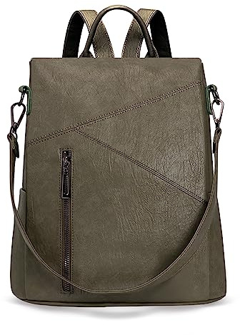 HUA ANGEL Moda Zaino Convertibile Borsa a Tracolla 2 In 1 Donna Antifurto Zainetto della Signora Impermeabile PU Pelle Zaino Leggero per Scuola Shopping Bicicletta da Viaggio Nella Vita Quotidiana