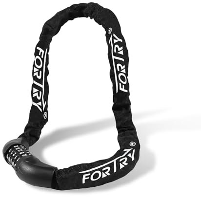 FORTRY Candado para Bicicleta Candado de Combinación Antirrobo I Candado para Bicicleta con Cadena de Acero Endurecido Largo I Candado de Cadena Seguro para Bicicleta de Carretera,Mtb,E-bike