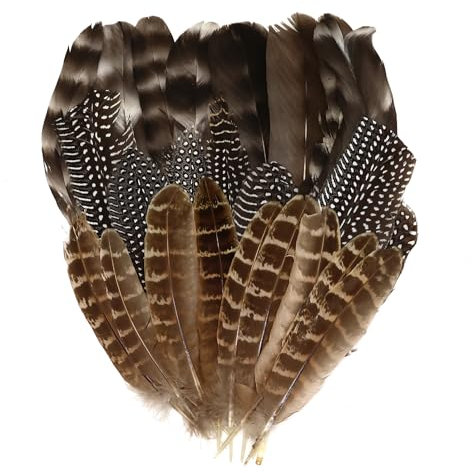 Set mit 30 natürlichen Truthahnfedern, handwerkliche Federn, Fasanenfedern für Bastelarbeiten, 3 Stile von natürlichen Federn, gemischt, für Masken, Party-Dekoration, Hochzeitsfeiern, DIY