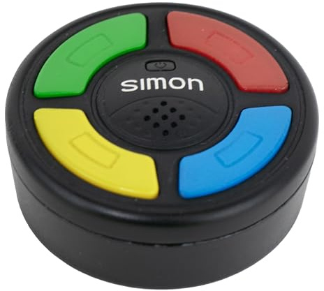 World's Smallest Simon – Exact Replica of The Original Electronic Memory Game - Only 2 inches in Diameter, Featuring Four Color Window Buttons and Authentic Tonal Sounds - Recommended for Ages 6+