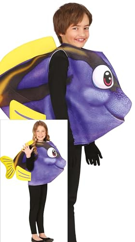 FIESTAS GUIRCA Costume da pesce per ragazzi o ragazze - Pesce dei cartoni animati blu - Costumi per ragazzi e ragazze - Età unisex 5-6 anni