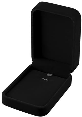 Lotsdonxia Velvet Necklace Box – Jewellery Storage Case for Pendants & Necklaces Box for Weddings, Birthdays, Engagements & Special Occasions (Black)