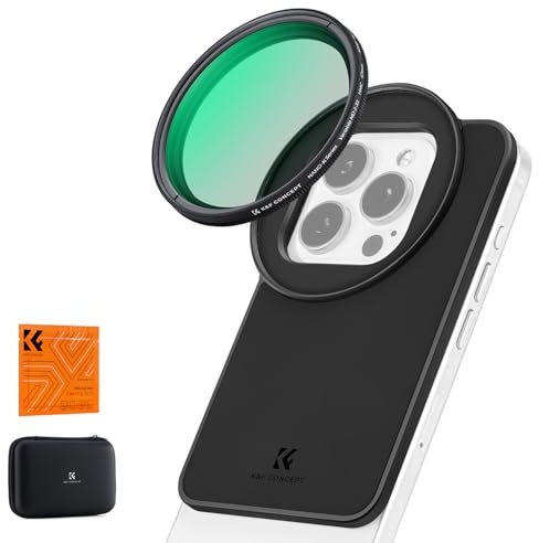 K&F CONCEPT 6.1 Support Magnétique et Filtre Variable ND2-32 et Accessoire Compatible avec 67mm Filtre sur iPhone Système Magsafe, Compatible avec iPhone 16/15/14/13