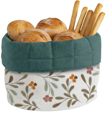 moorg Brotkorb aus Baumwolle, Brotkorb für den Tisch – Körbe mit verschiedenen Designs, Brotkasten für den Tisch 19 x 19 cm