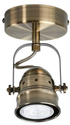Lindby Ceiling Light Leonor dimmable (Antique, Vintage) in Bronze Made of Metal for e.g. Living Room & Dining (1 Light Source GU10) from floodlight Spotlight
