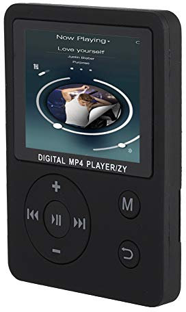 Lecteur MP3 MP4 Baladeur Portable 1,8 Pouces Ecran Couleur 32 Go Lecteur de Musique Vidéo Radio E-Book Chronomètre USB2.0 Support Carte TF 32G Maximum(Noir)