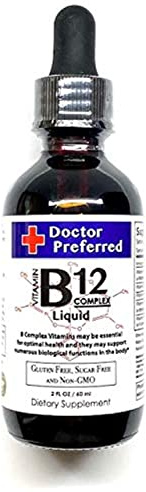 Doctor Preferred Vitamin B12 Complex Liquid Sublingual Drops Fast Absorption B2, B3, B5, B6 and B12. 2 fl oz - 60 Day Supply